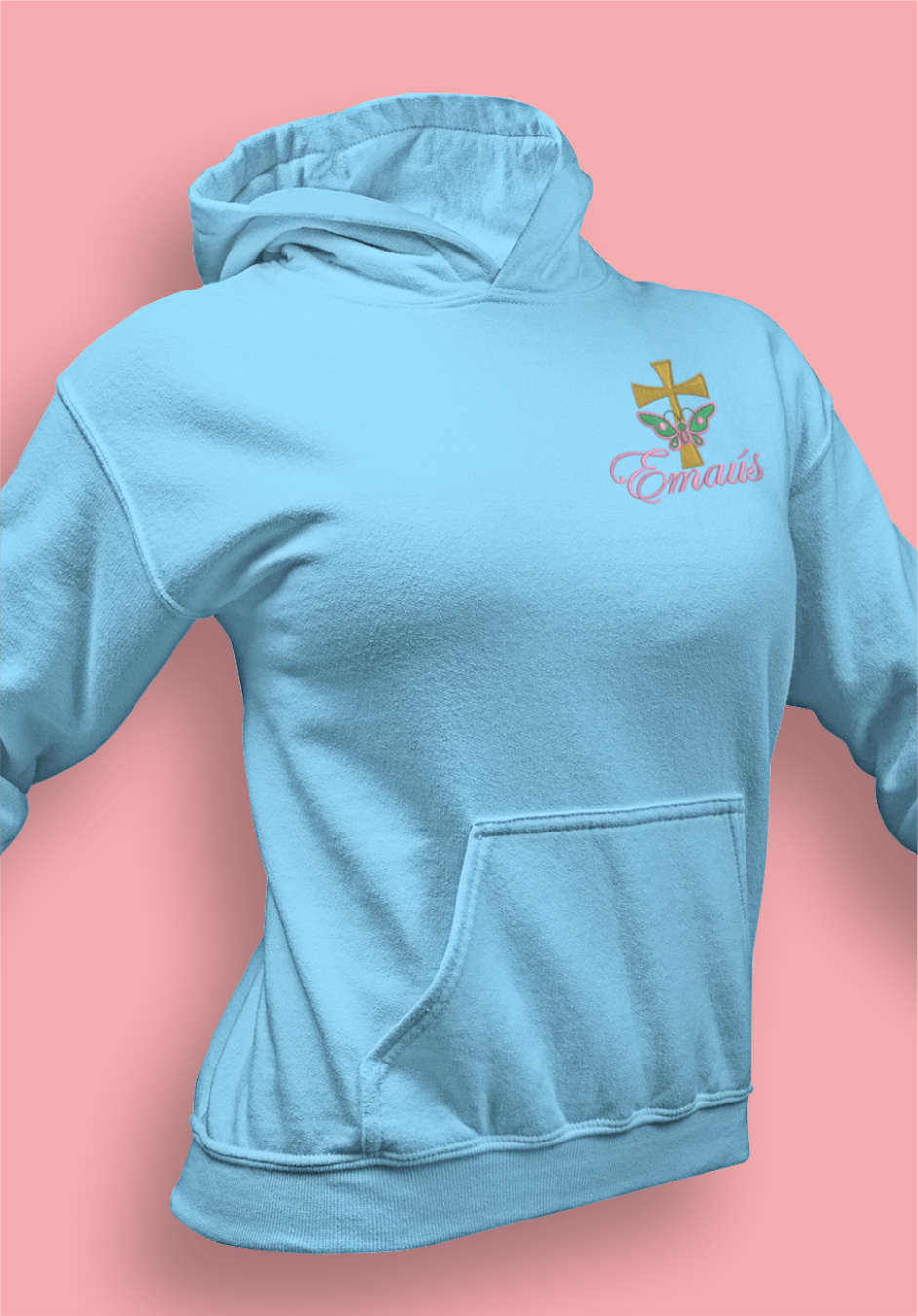 Hoodie Pullover Mujer/Logo Emaus Bordado image 0