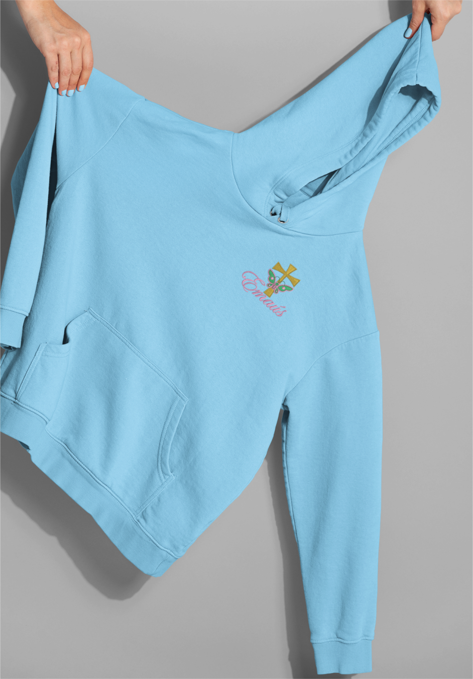 Hoodie Pullover Mujer/Logo Emaus Bordado image 3
